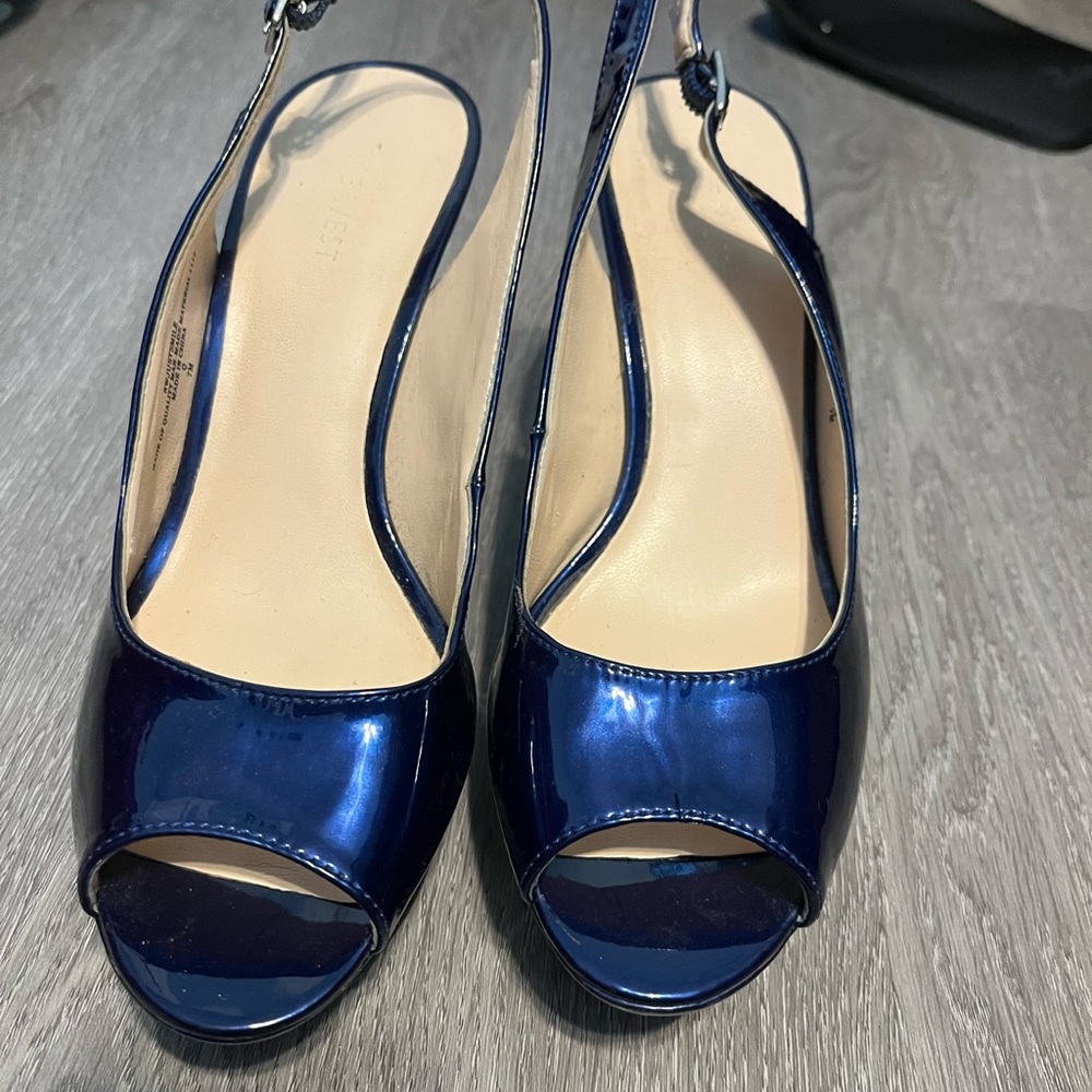 Nine West Blue Slingback peeptoe heels